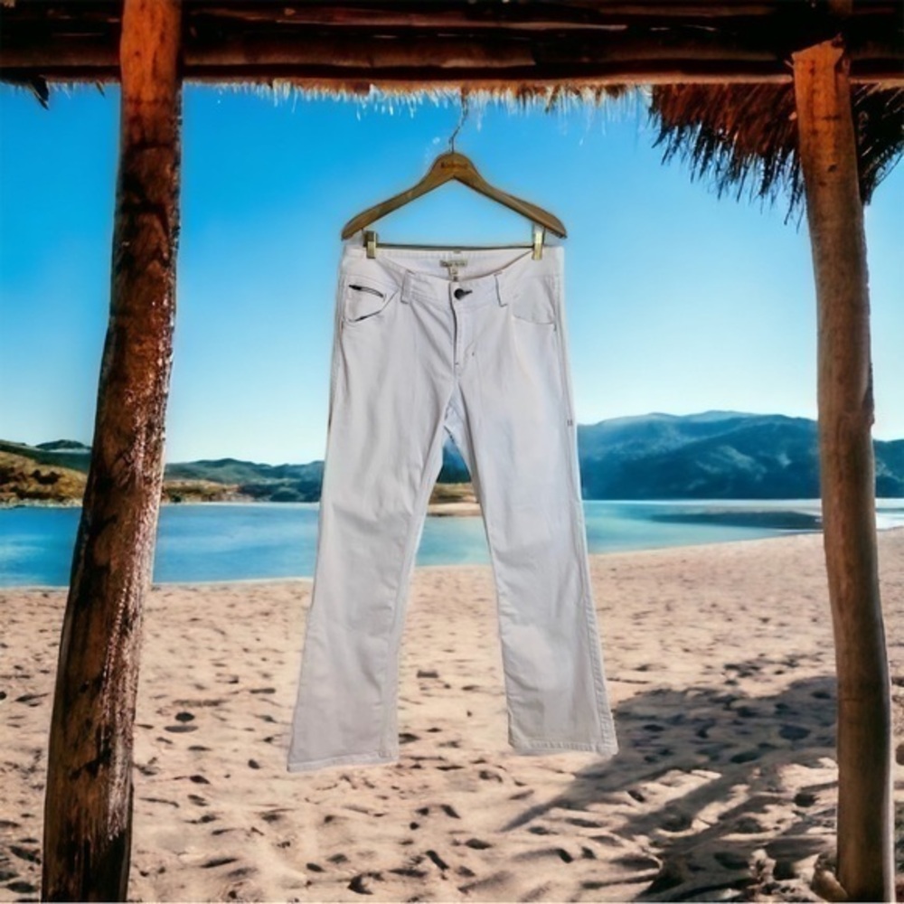 CAbi White Denim Bootcut Jeans Size 12